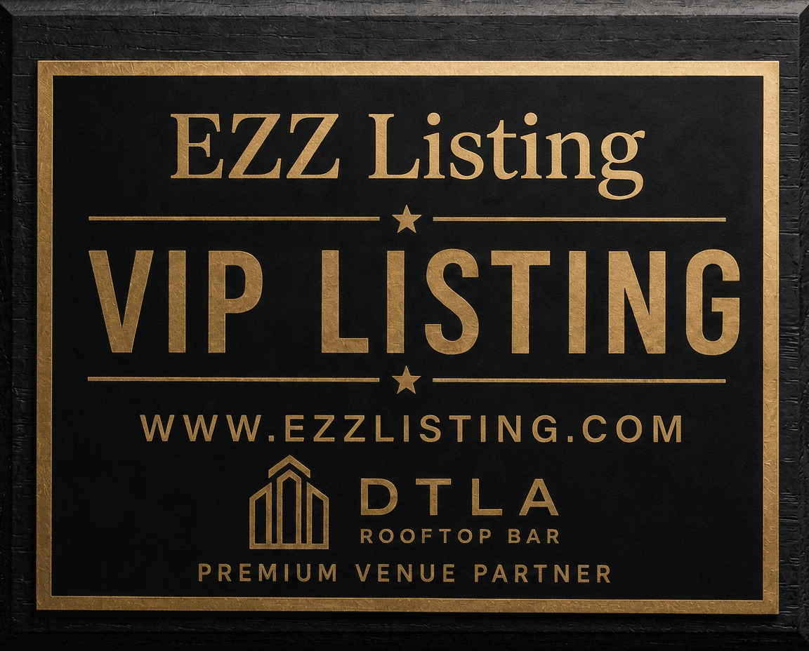The EZZ Listing VIP plaque in black and gold